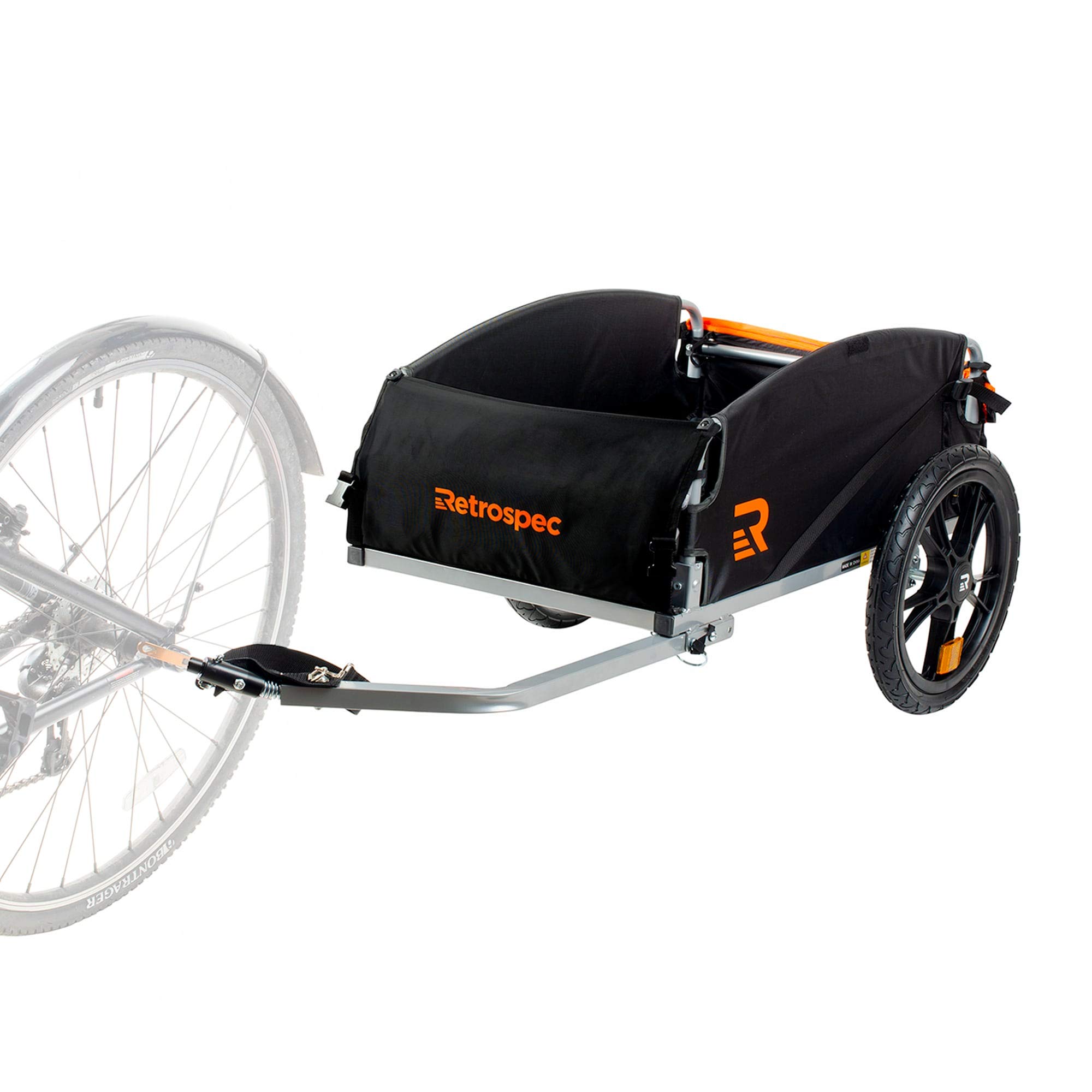 Retrospec Rover Hauler Bike Cargo Trailer - Foldable Frame with Weather-Resistant Fabric &amp; 80lb Capacity - Universal Bike Trailer for 20-29in Wheels - Includes Safety Flag &amp; D-Ring Anchors