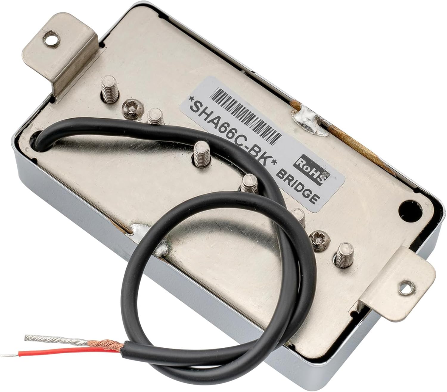 Artec SHA66C Alnico 5 Splendor P90 Style Humbucker Sized Single Coil Bridge Pickup 8.8K for Les Paul Style Electric Guitar, Chrome/Black