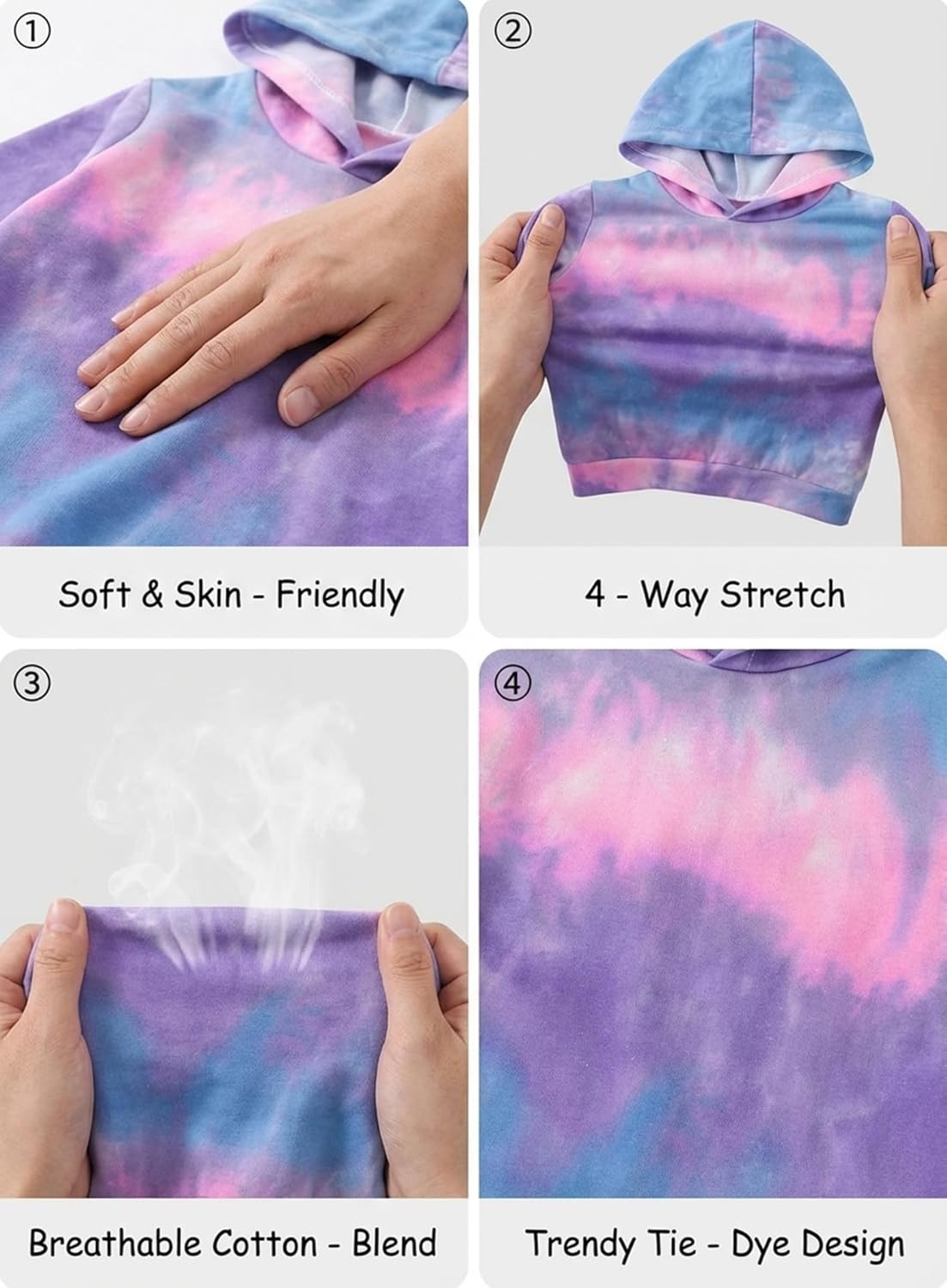 Toddler Girls Tie Dye Clothes - Cute Valentines Outfits Hoodie Sweatshirt Pants 2Pcs Fall Clothing Set 2-6 Years - Image 4