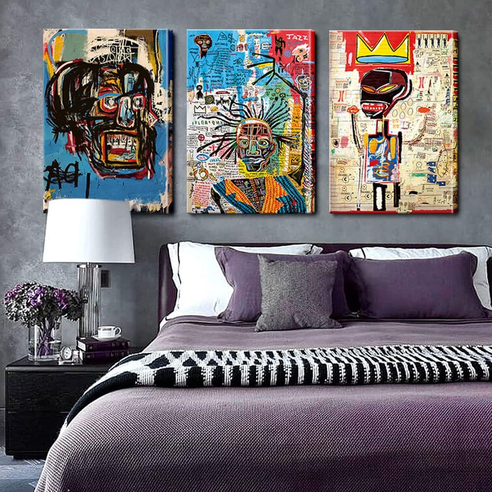 Street Art Blue Graffiti Wall Decor Prints Modern Artist Aesthetic Canvas Painting Artwork Abstract Poster Man Cave Living Room Bedroom Bathroom Office Home Decor Ready to Hang 3 Pieces