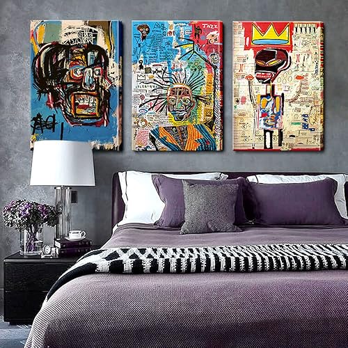 Miniatura 8 de 3 piezas de arte callejero de grafiti azul para decoración de pared, arte moderno, estética, lienzo, pintura abstracta, póster de imagen de hombre,