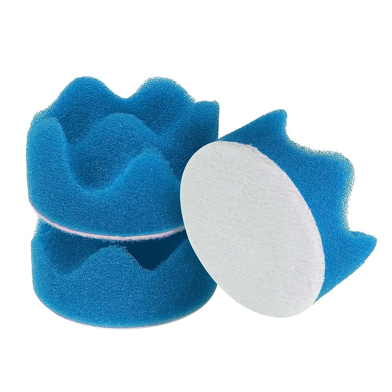 Boinas de Espuma para Polimento HARFINGTON com Base Hook-and-Loop Azul, 5,08 cm x 2,54 cm, 3 unidades