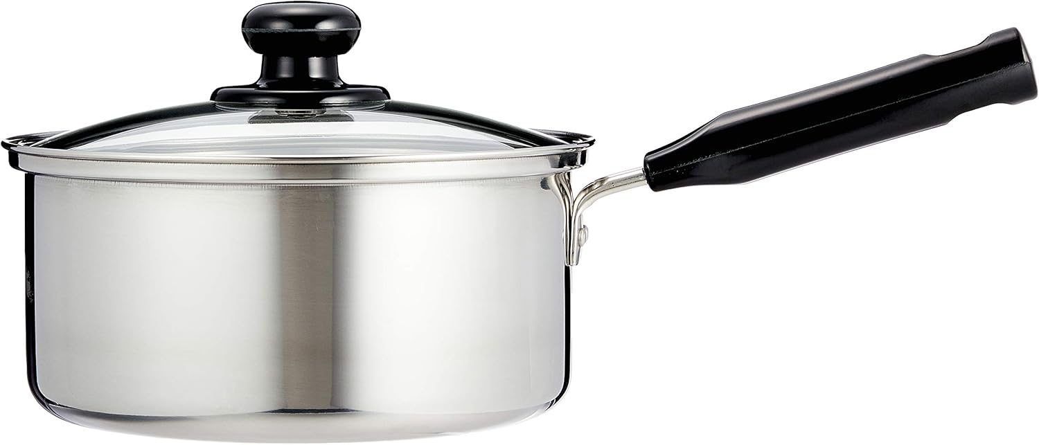 Wahei Freiz Simple and Easy to Use Stainless Steel Single Handle Pot, 7.1 inches (18 cm), Induction Compatible