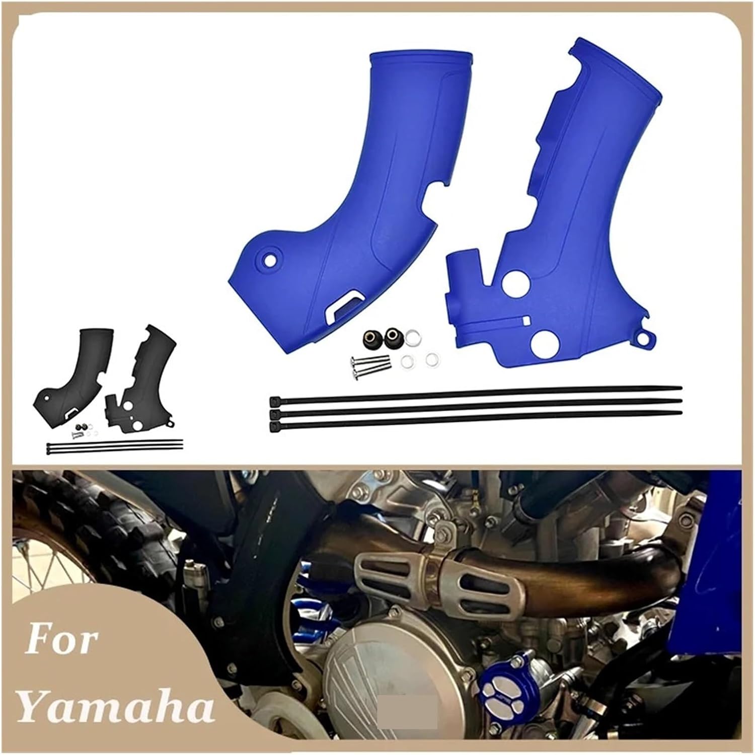 Motorcycle Accessory Frame Guards Covers Protectors Compatible With YAMAHA YZ250F YZ450F YZ450FX YZ 250F 450F 450FX 2018 2019 2020 2021(Blue)
