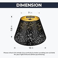 Vista 5 de Pantalla de lámpara mediana, ALUCSET Barrel pantalla de metal con proceso de grabado para lámparas de mesa y de pie, 7x13x7.8 pulgadas, Spider