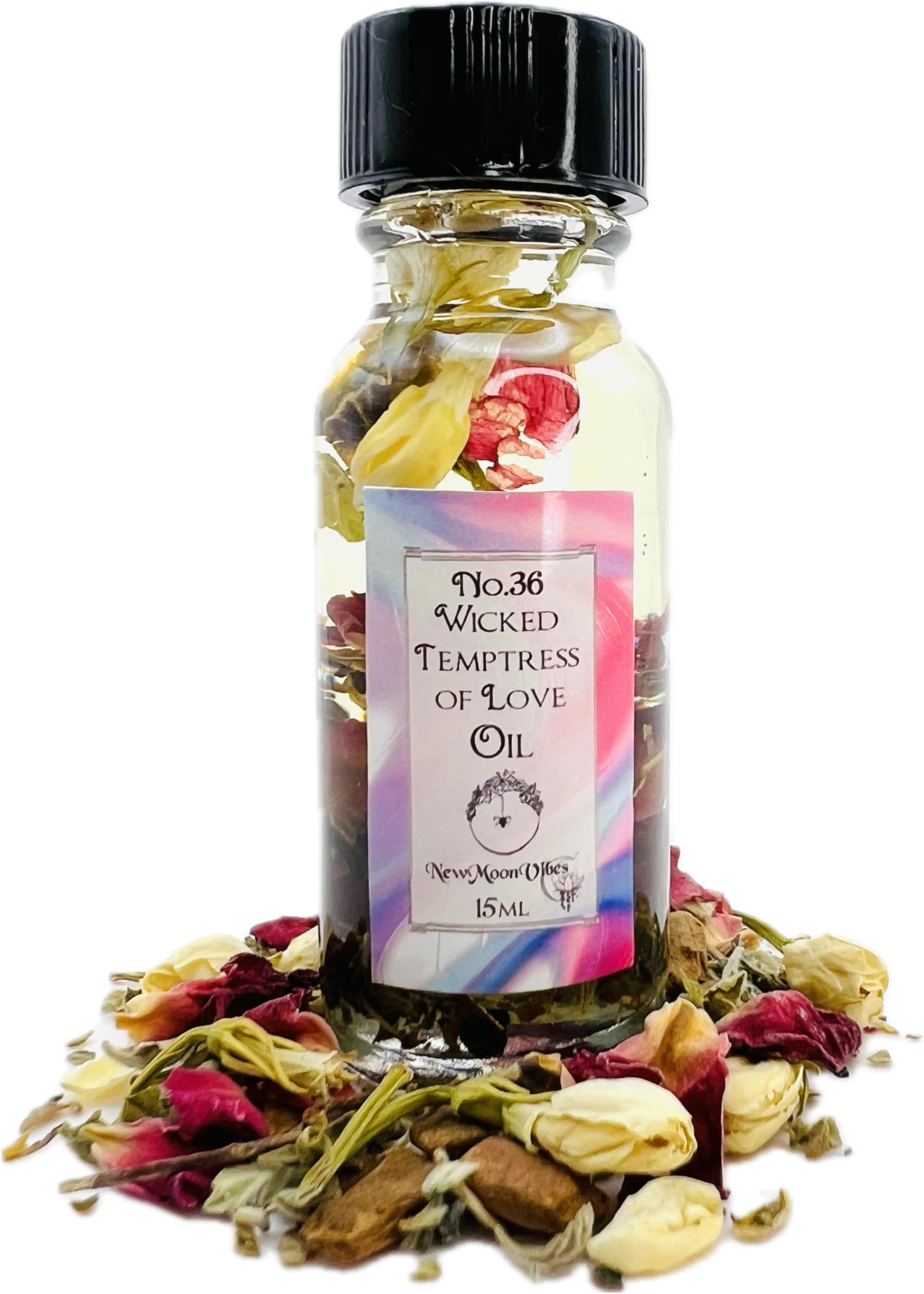 Wicked Temptress of Love Oil by New Moon Vibes - Seduction Irresistible Passion Alluring Power Confidence Charm Spells Conjure Ritual- Handmade with Essential Oils & Herbs - Wicca Pagan Hoodoo Magick