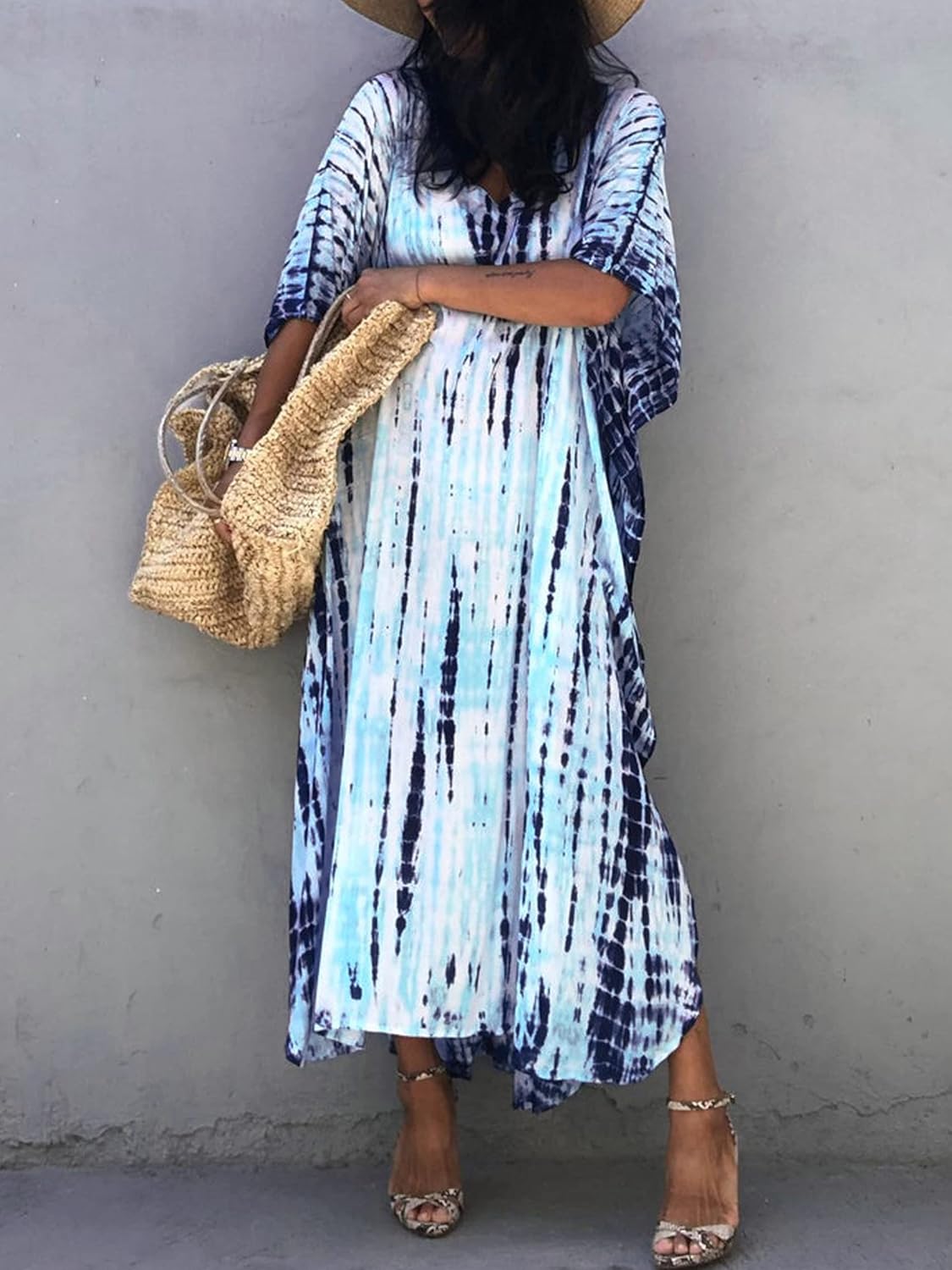 Kaftan Dresses for Women Plus Size Summer Beach Dress with Print and Swim Cover Ups - Image 3