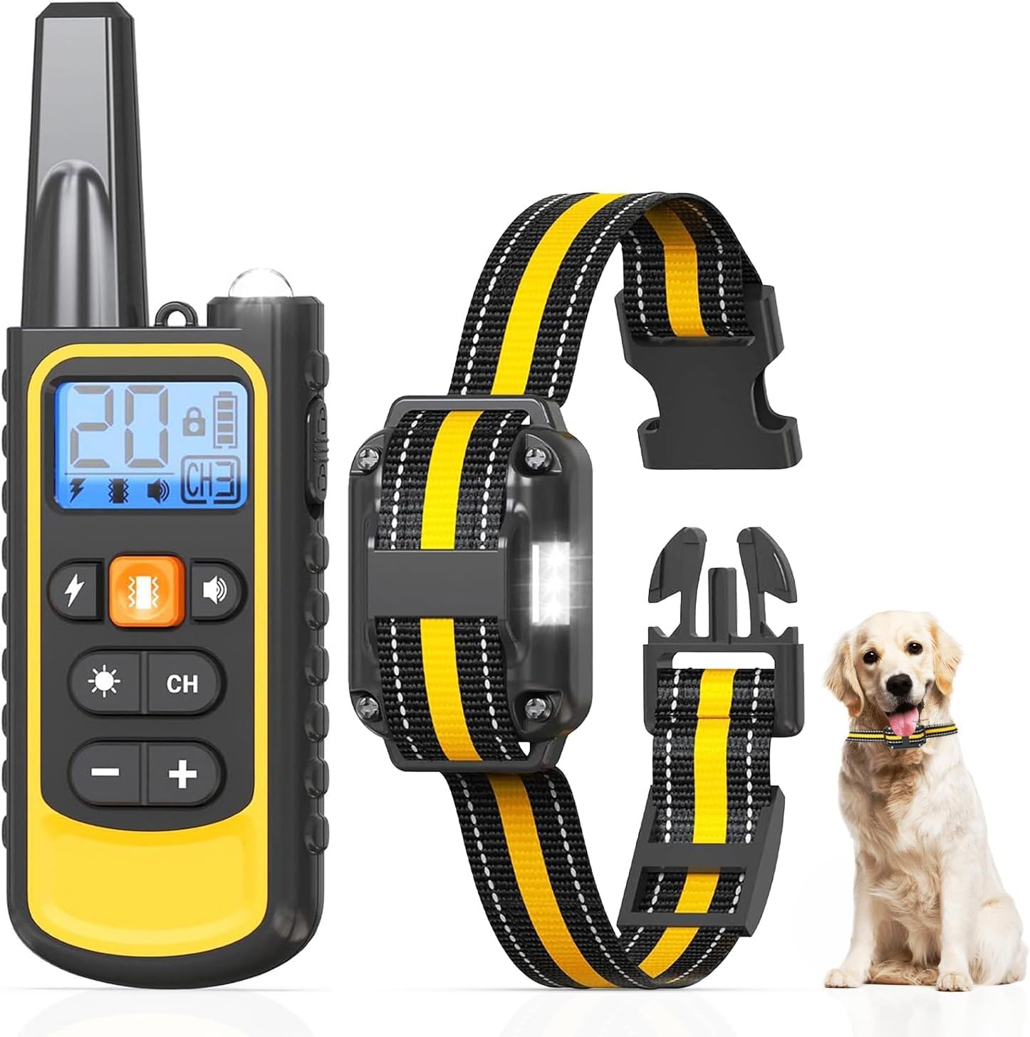 Shock Collar for Dogs - 2600ft Dog Training Collar with Remote, IP67 Waterproof Dog Shock Collar with Remote Control, 3 Modes E-Collars with Beep/Vibration/Safe Shock Collar for Dogs 8-120lbs