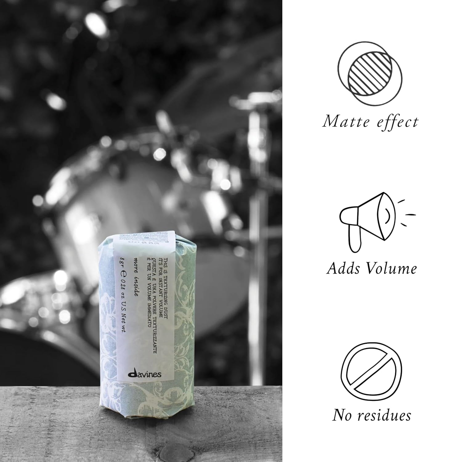 Davines This Is A Texturizing Dust Powder, Medium Hold Instant Volume - Volume Powder for Root Lift - Creates Matte Texture & Grip, 0.28 oz