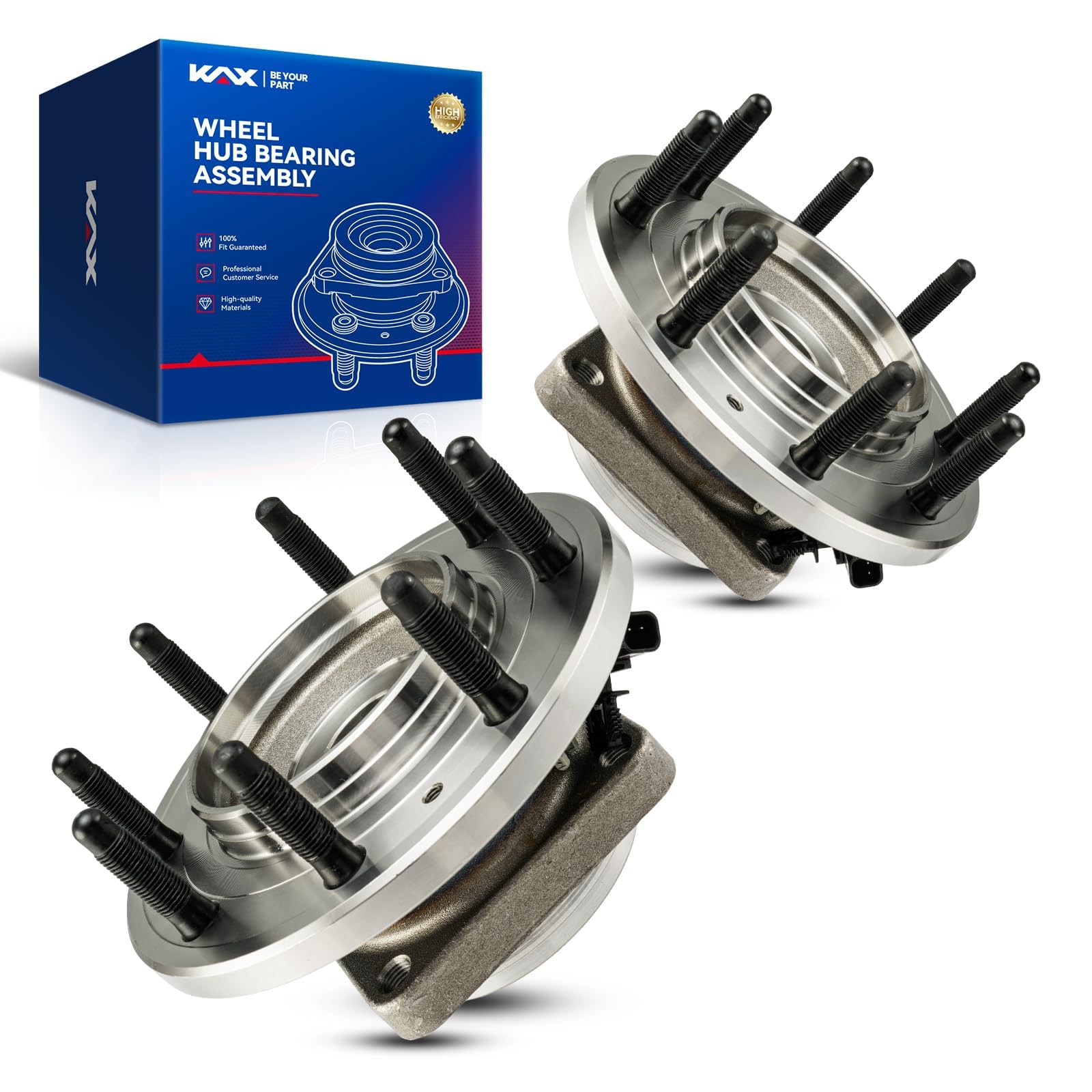 Photo 1 of ***MISSING ONE*** KAX 515145 Front Wheel Bearing Compatible with 2011-2019 Chevy Silverado/GMC Sierra 2500 HD/3500 HD 4WD(with Single Rear Wheels), 2PCS Wheel Hub Assembly 8 Lugs W/ABS