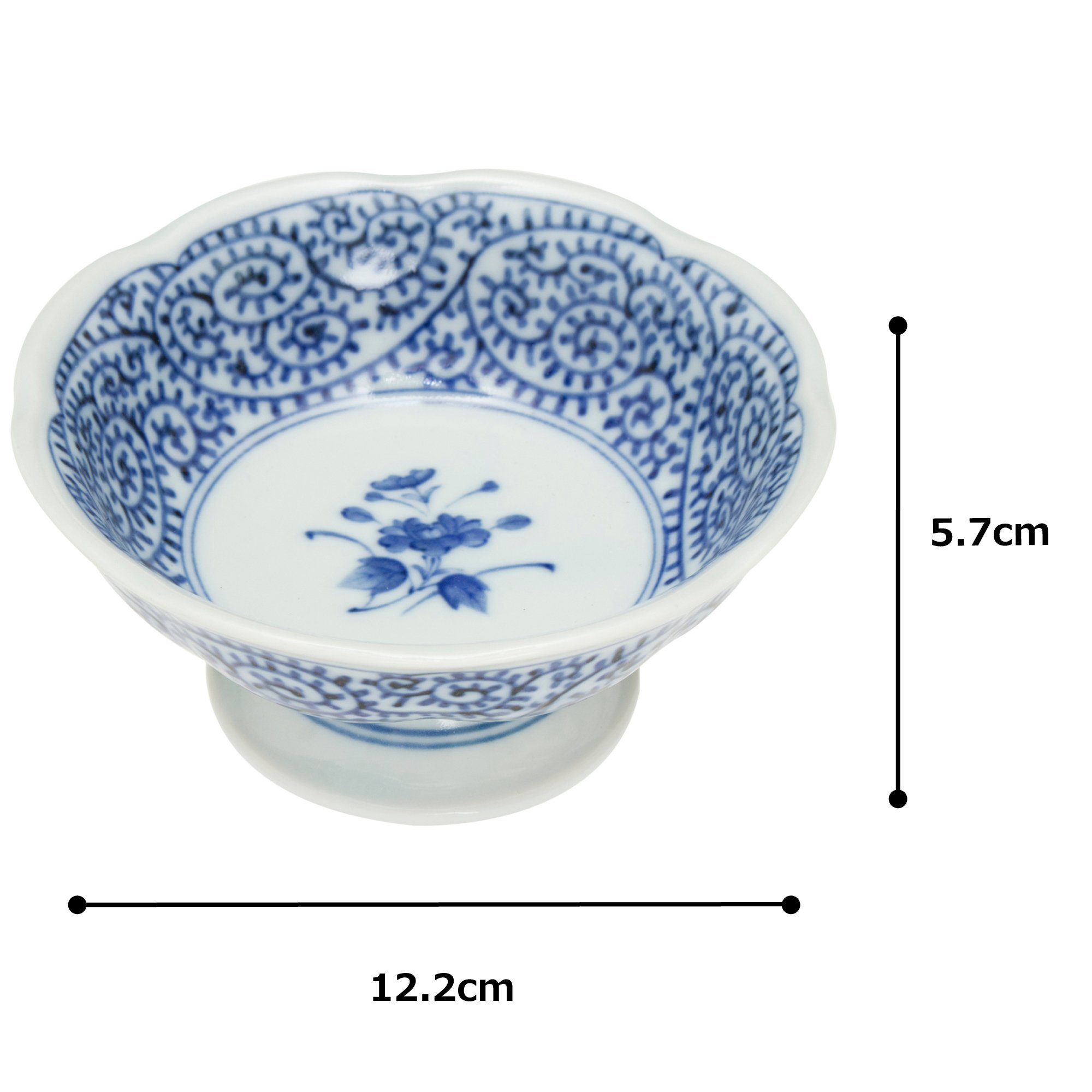 Amazon.co.jp: 3個セット古染タコ唐草 デザート鉢 [ 12.2 x 5.7cm 170g 