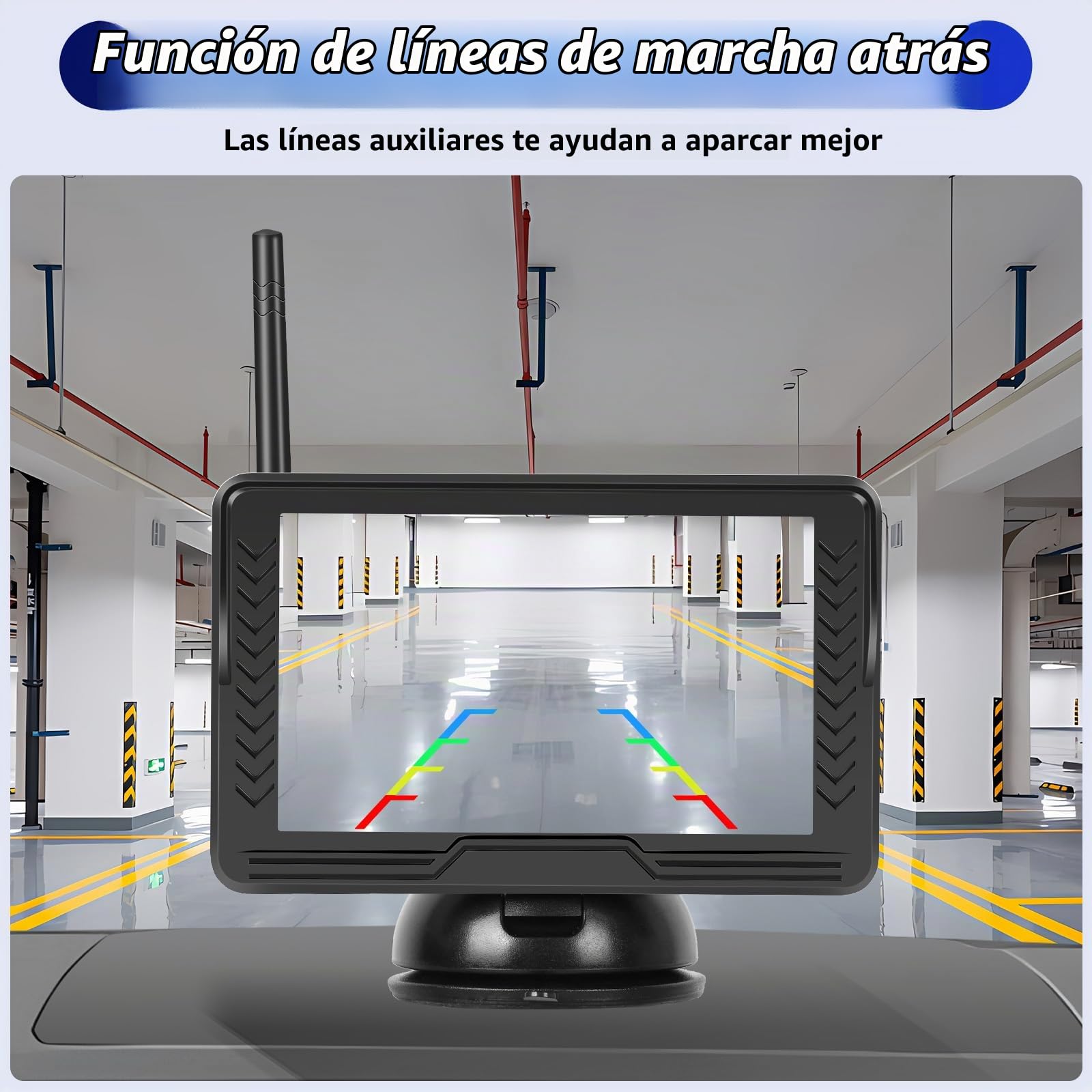 OiLiehu Digital Inalámbrica Cámara Visión Trasera, AHD 1080P Cámara Visión Trasera para Automóvil DC 12V,Cámara Visión Nocturna por Infrarrojos IP68,Cámara Marcha Atrás Inalámbrica con 5" Monitor