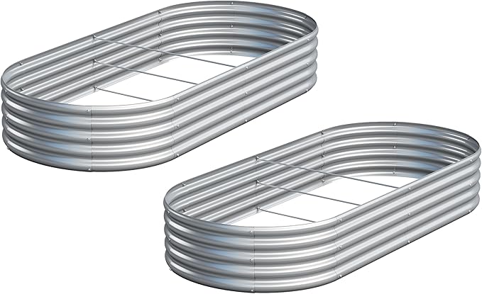 Galvanized Metal Raised Garden Bed Kit: Durable Planter for Vegetables & Herbs