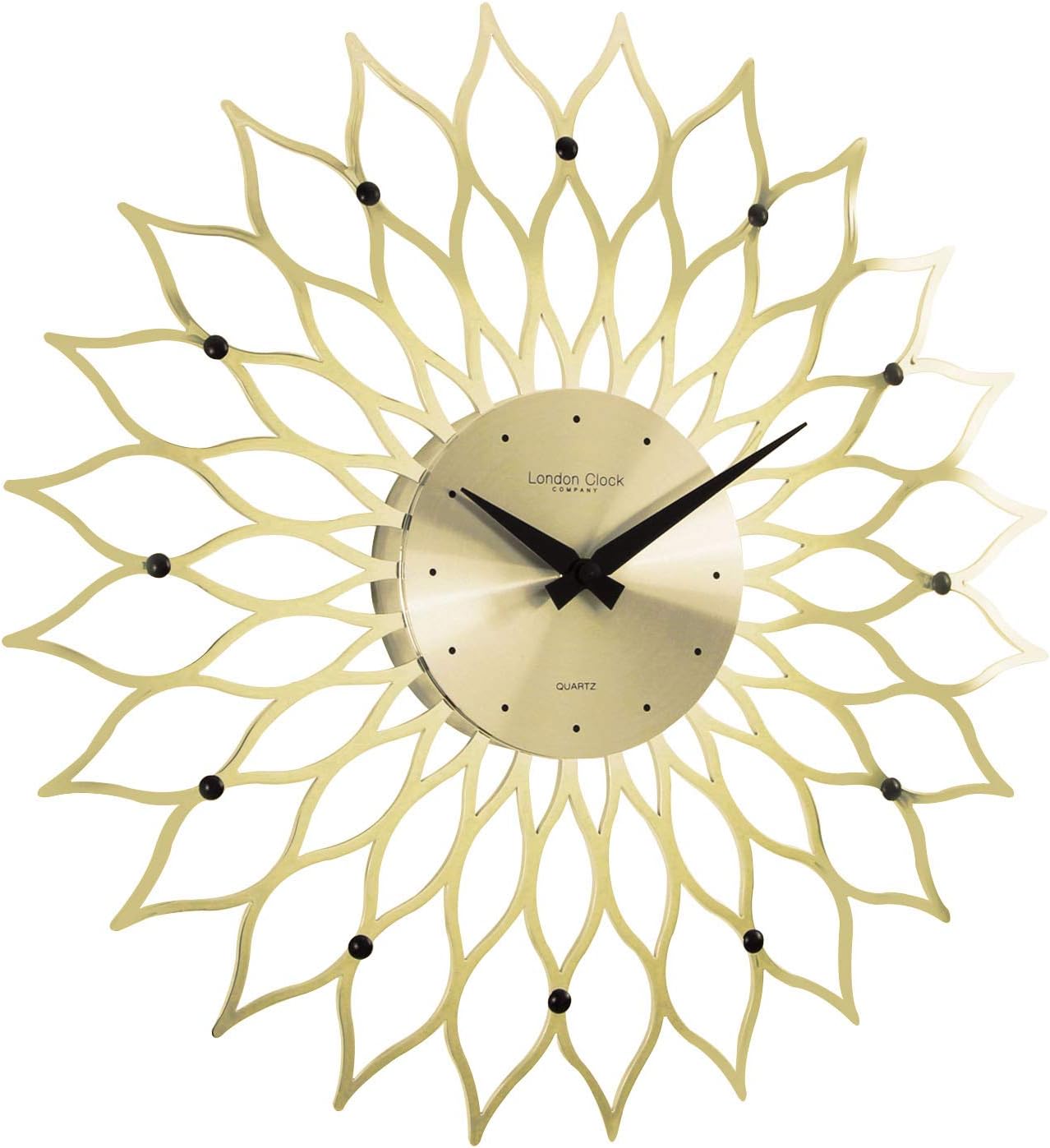 London Clock Gold Finish Contemporary Wall Clock, 38 x 38 x 4cm