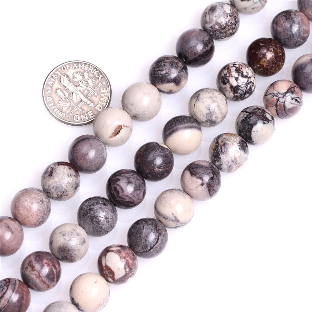 GEM-Inside Natural 10mm Brown Porcelain Jasper Round Gemstone Semi Precious Loose Beads for Jewellery Making 15''