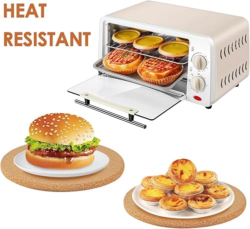 Miniatura 39 de Cork Hot Pads for Kitchen,4 Pack High Density Thick CorkTrivets for Hot Dishes 8" Heat Resistant Large Cork-Coasters Placemats for Table, Kitchen