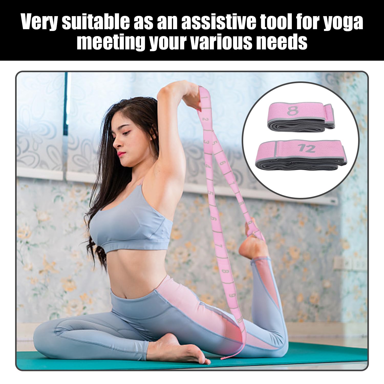 2 Cordons De Pilates, Sangle Élastique D'Étirement De Yoga, Aide À L'Entraînement Musculaire, Adaptée Aux Scènes Sportives De Fitness.