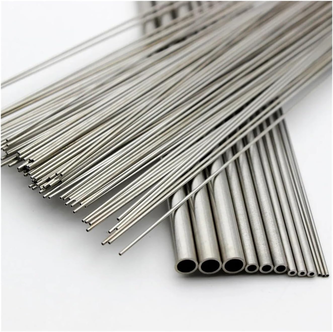 10pcs 304 Stainless Steel Seamless Circular Hollow Capillary Tube 500mm(OD1mmxWT0.3mm)