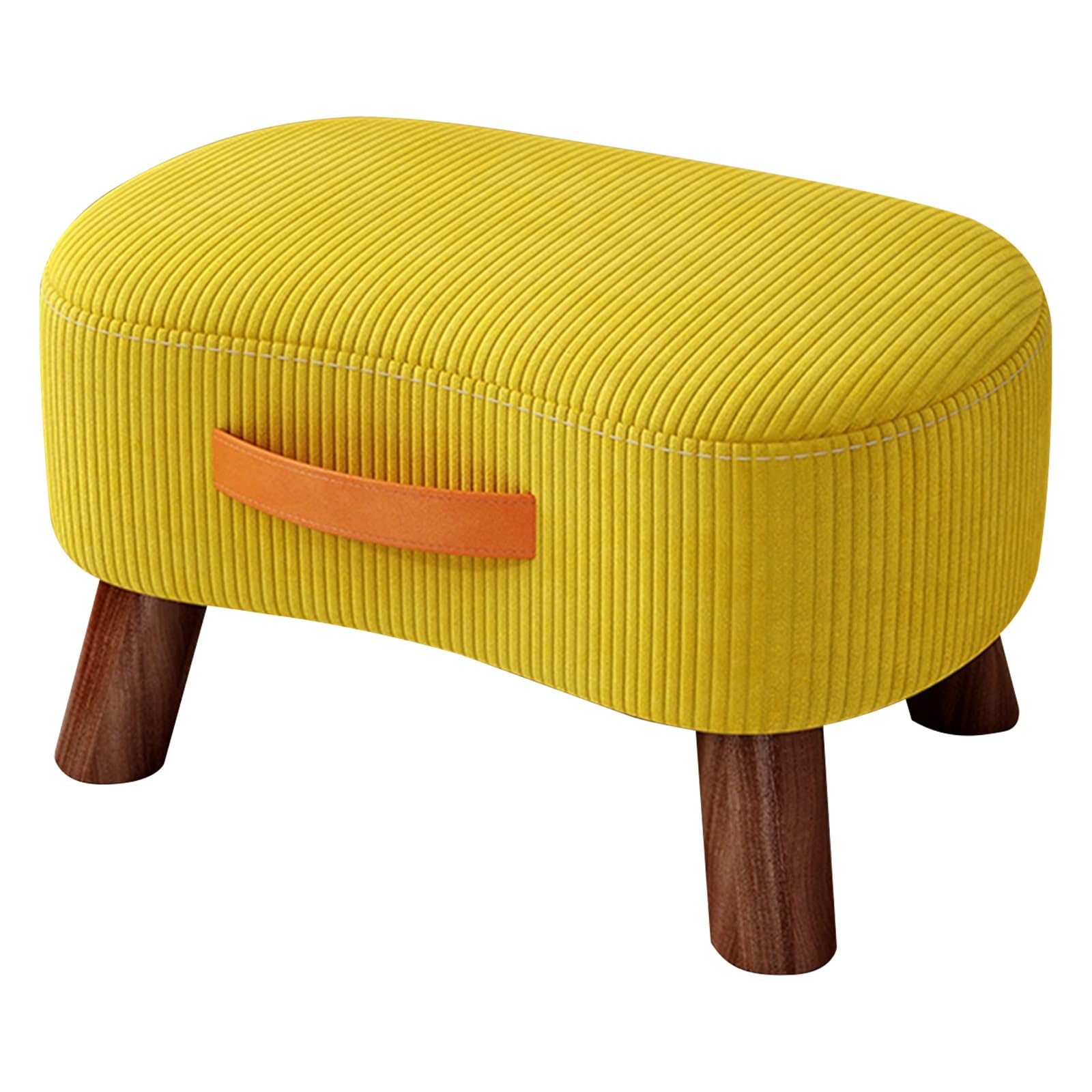 Ottoman de rangement jaune dans le salon pour un intérieur cosy