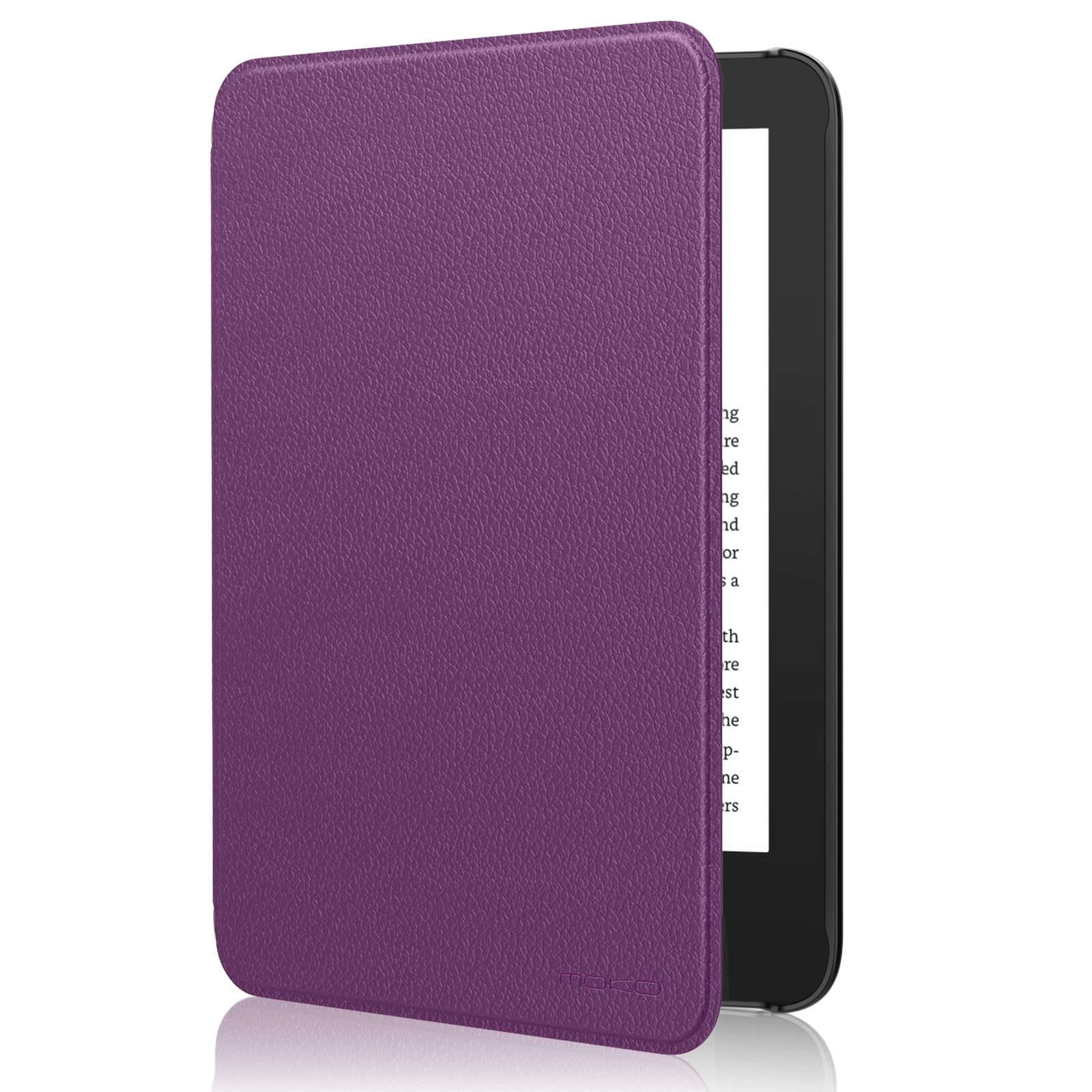 MoKo Case Fits 6" All-New Kindle(11th Generation-2024/2022 Release), Lightweight Shell Cover with Auto Wake/Sleep for Kindle 2024/2022 11th Gen e-Reader, Lychee Deep Purple