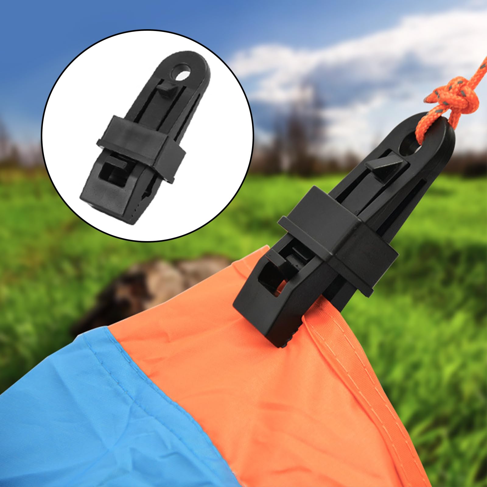 Kit Campeggio Con 20 Clip E 20 Corde Elastiche Per Teloni - Impermeabile, Antivento, Per Tende E Baldacchini - Foto 10