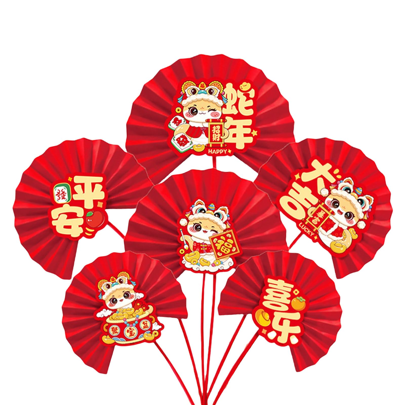 Buxuaaaa New Year 2025 Celebration Paper Fan Flower Festival Ornament Hanging Background Wall Decorations for Home and New Year Decorations