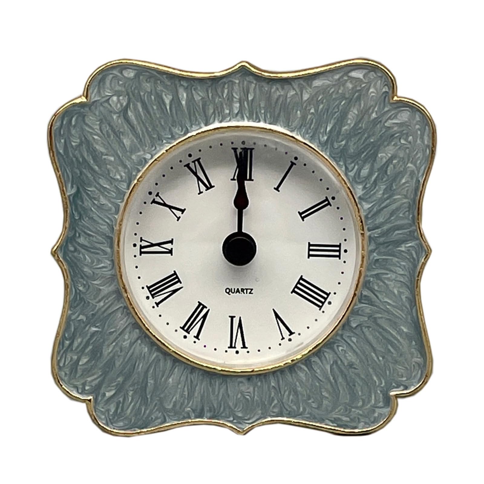Elnwnnkc Table Clock Decorative Color Desk Clock Vintage European Pattern Small Clocks Quiet for Home or Business Setting Desk