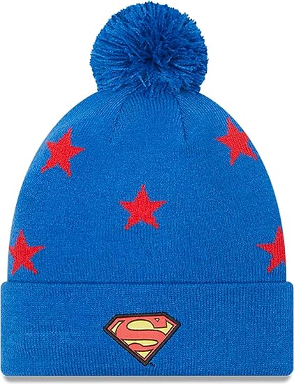 New Era DC Comics Superman Bobble Beanie – Gestrickte Mütze Mit Bommel Für Kinder New Era DC Comics Superman Bobble Beanie – Gestrickte Mütze Mit Bommel Für Kinder