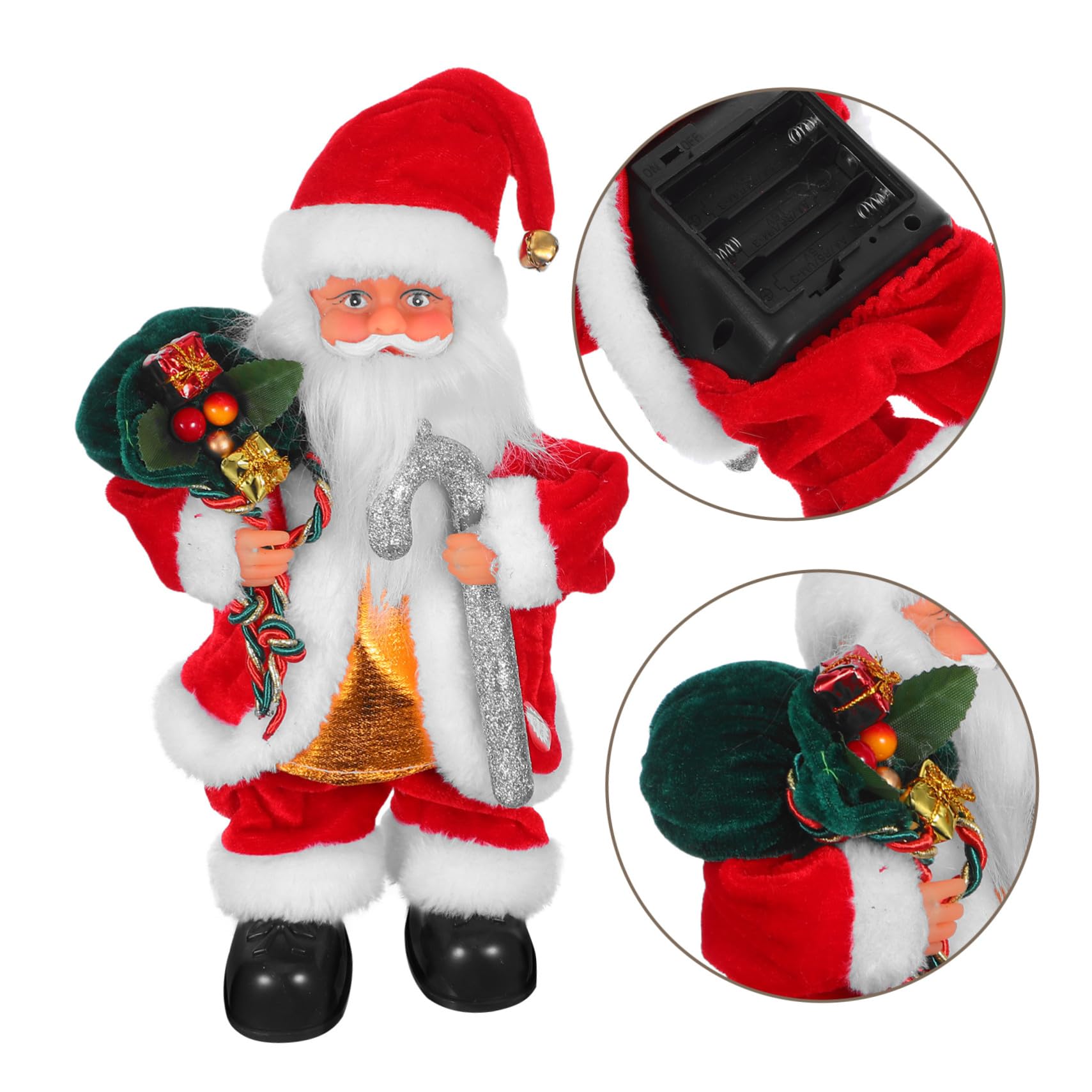 Mikinona Juguete De Papá Noel Eléctrico Adorable Adorno Navideño para Fiestas Juguete con Música para Decoración Familiar