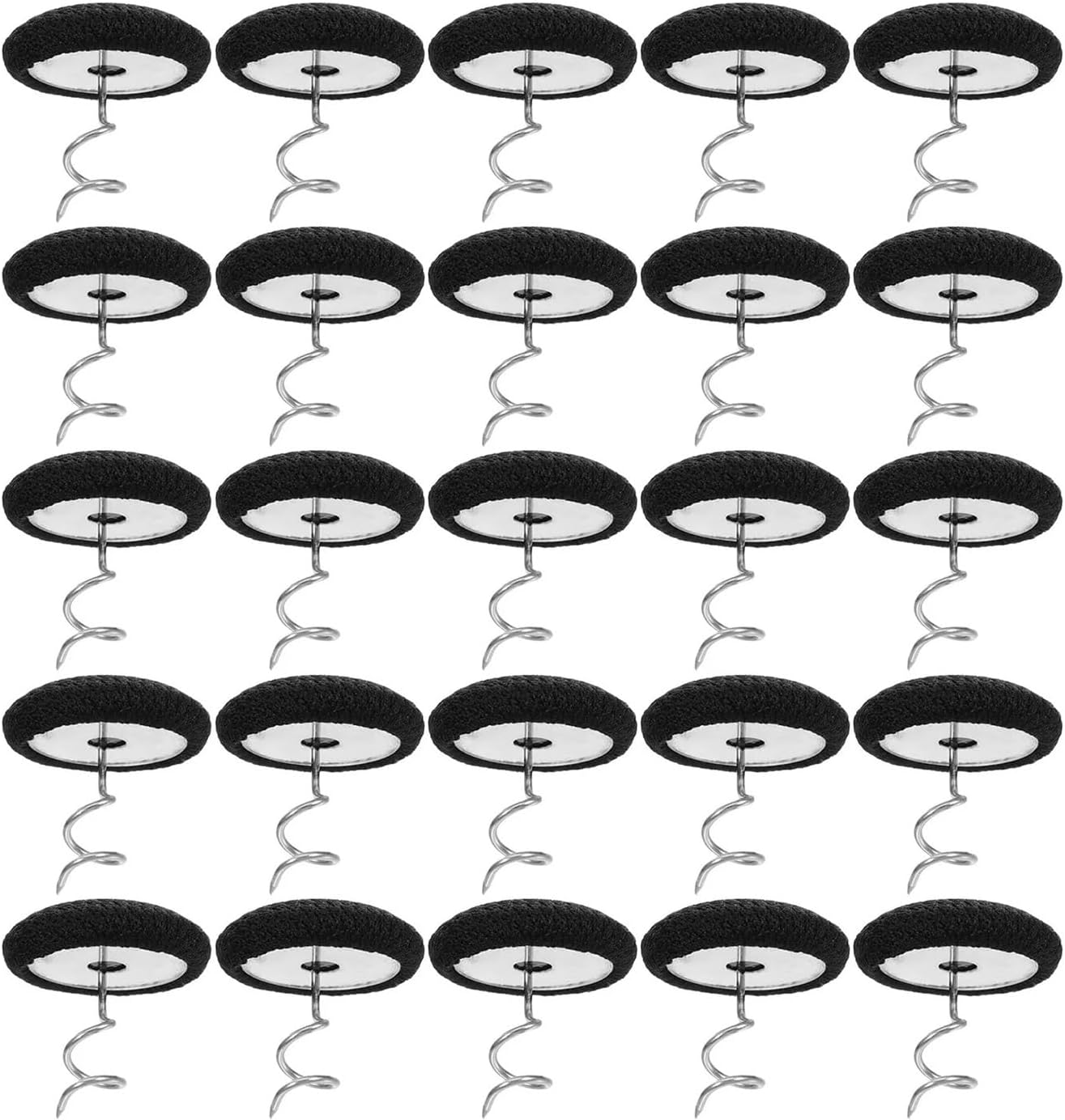 Headliner Pins 100Pcs Bed Sheet Anti Slip Pins Fabric Covered Twist Black Stainless Steel Slipcover Fastening Upholstery Tacks Decorative