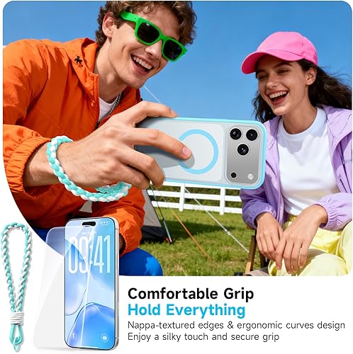 Miniatura 7 de Funda magnética 3 en 1 a prueba de golpes para iPhone 17 Pro, compatible con MagSafe, protección militar superior, 1 protector de pantalla + 1