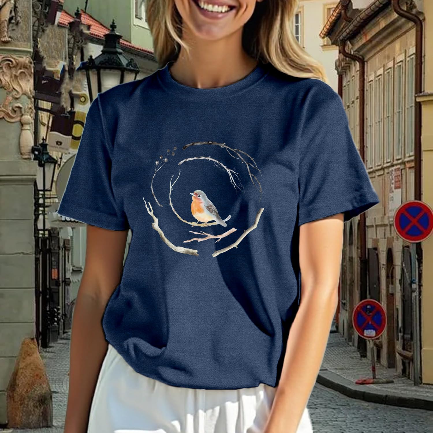 Bird Shirts for Women Nature Lover Tshirts Birdwatching Birdwatcher Shirt Cottagecore Tee Tops - Image 2
