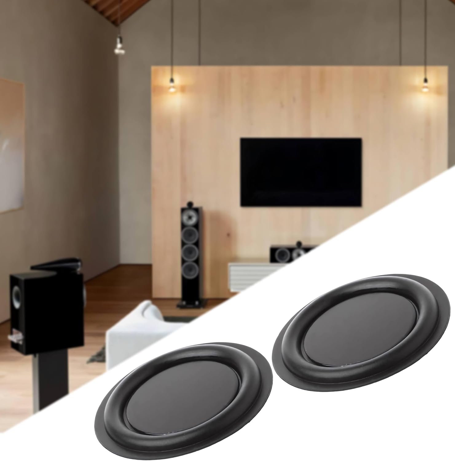 2 Pcs 6.5in 160mm Bass Speaker Passive Radiator Auxiliary Vibration Plate Subwoofer Vibrating Membrane DIY Repair
