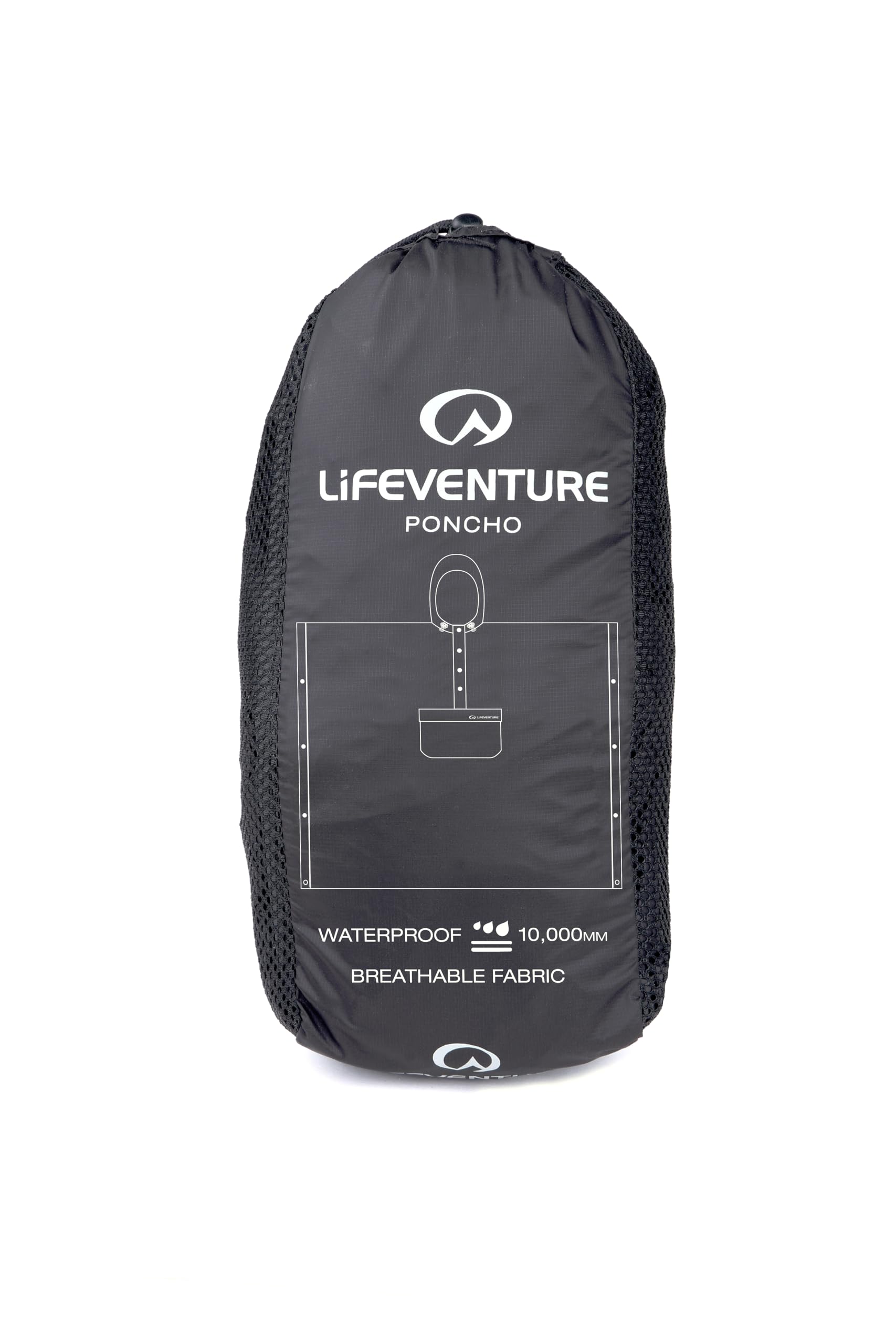 Lifeventure Wodoodporne ponczo Uniseks Lifeventure Superlight Waterproof Packable Poncho With Adjustable Hood And Zipped Pocket