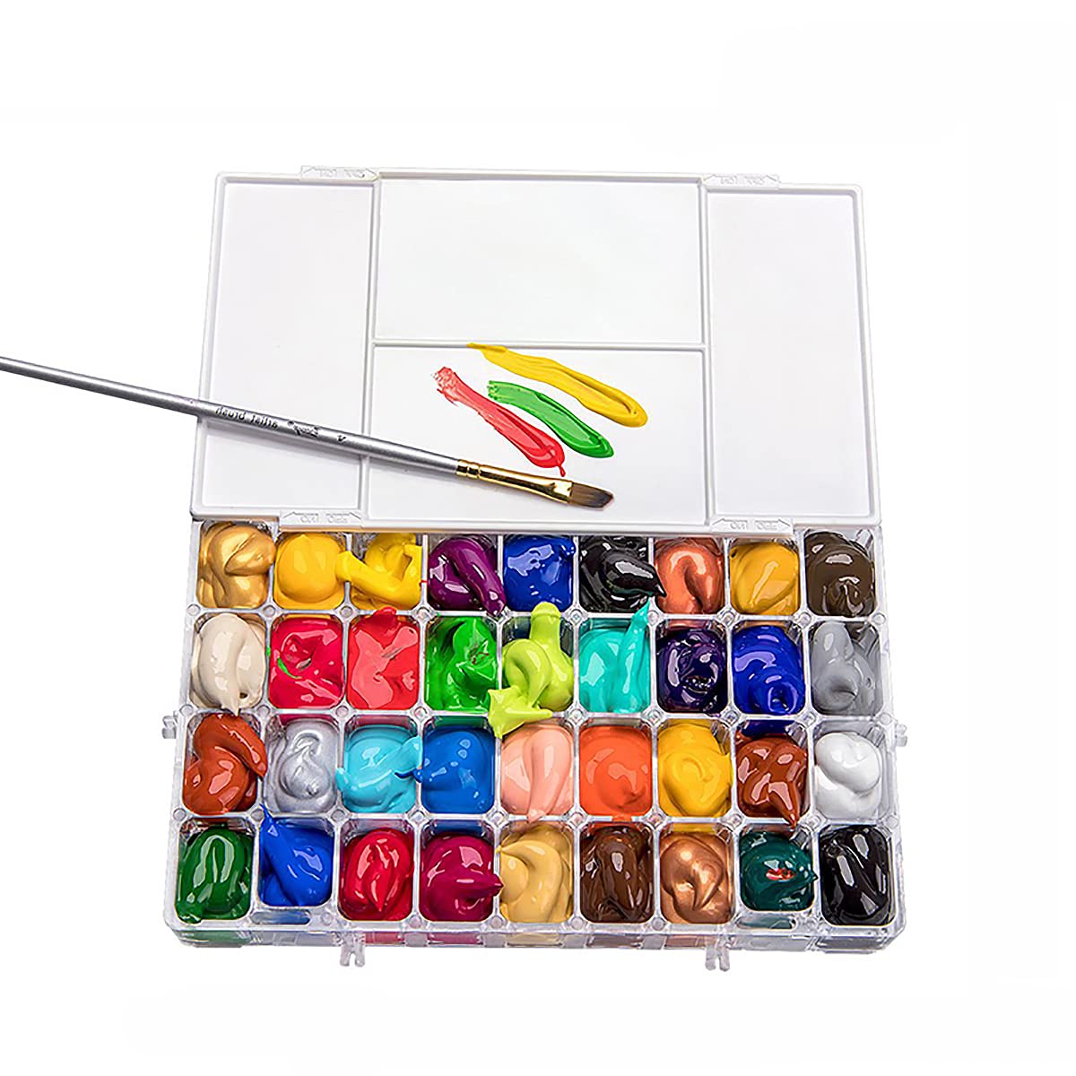 Moisturizing Paint Palette Box 1 PC Plastic Watercolor Palette Leakproof Paint Palette Storage Box 12/24/36 Grids, for Watercolor Painting Art Works