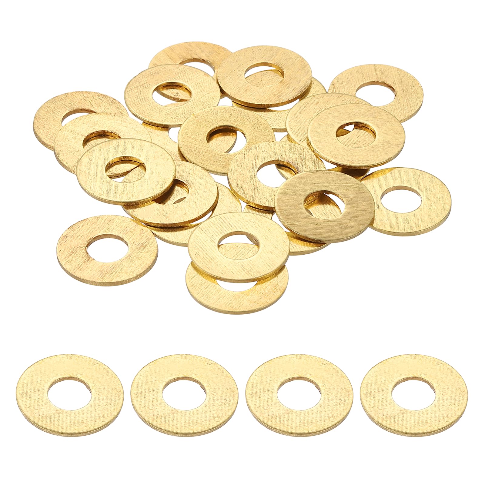 PATIKIL M6 Flat Washers, (16mm OD 1mm Thickness, Golden) (25 Pcs), Brass Metric Sealing Gasket Ring Crush Washer Spacers for Faucets/Garden/Bolts/Screws/Hose Pipe