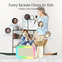 Vista 3 de Mini Máquina de Karaoke, Juguetes Divertidos para Navidad y Cumpleaños para Niños de 4 a 12 Años, Niñas, Niños, Adultos, Micrófono de Karaoke