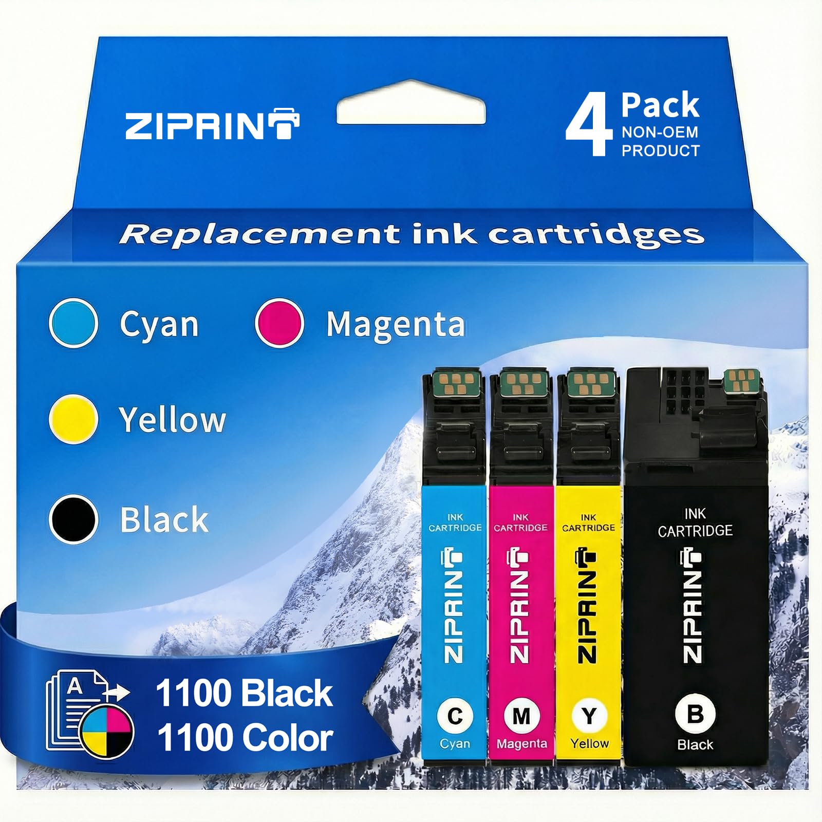 252XL Ink Cartridges Combo Pack Remanufactured Replacement for Epson 252 Ink Cartridges for WorkForce WF-3620 WF-3640 WF-7110 WF-7610 WF-7620 WF-7710 WF-7720, 4-Pack, Black Cyan Magenta Yellow