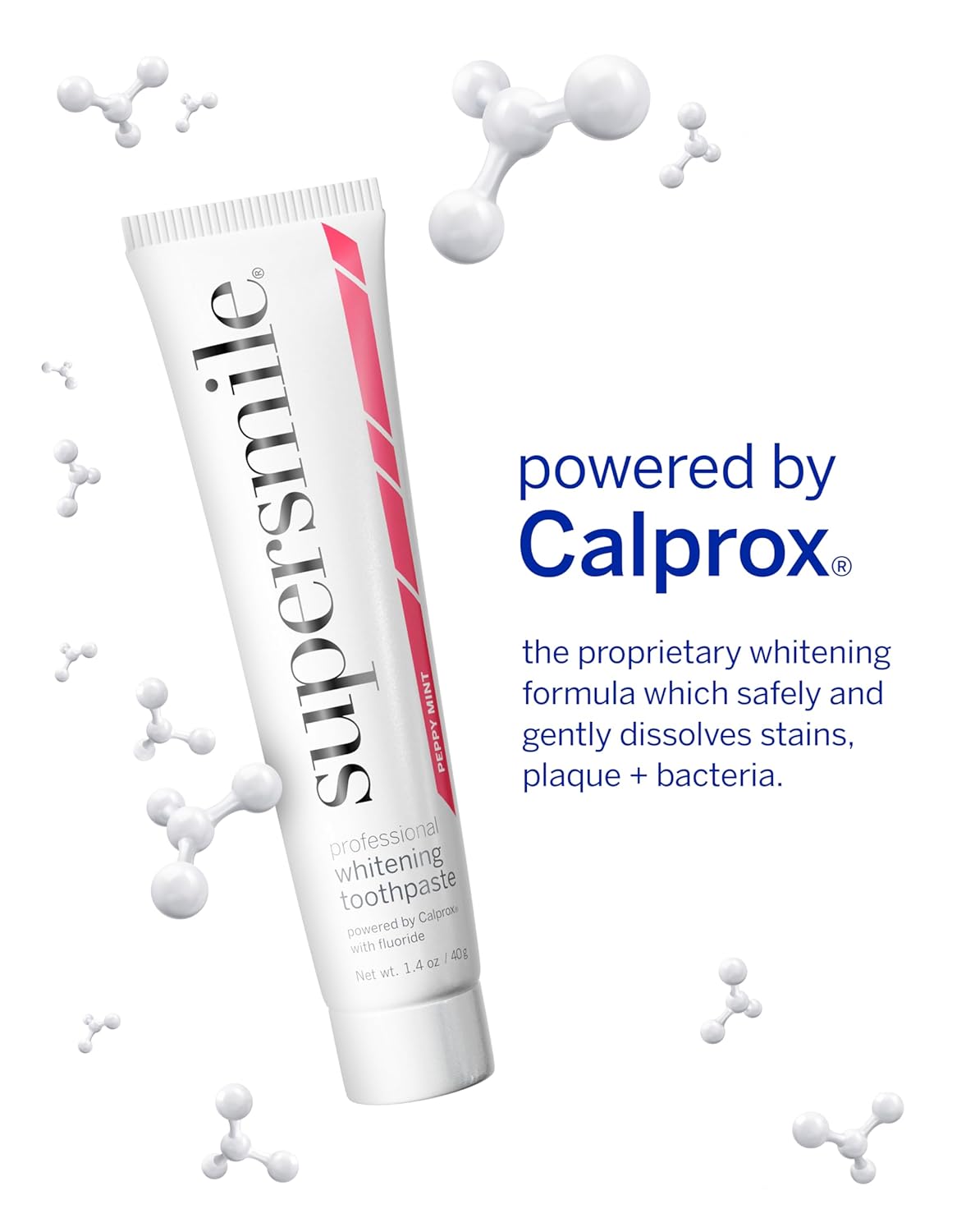 Supersmile Peppy Mint Teeth Whitening Toothpaste Set, Complete 5-Piece Travel Set with 3 Toothpastes, 1 Accelerator & 1 Toothbrush, Whitening Toothpaste Kit, Whitens up to 6 shades.