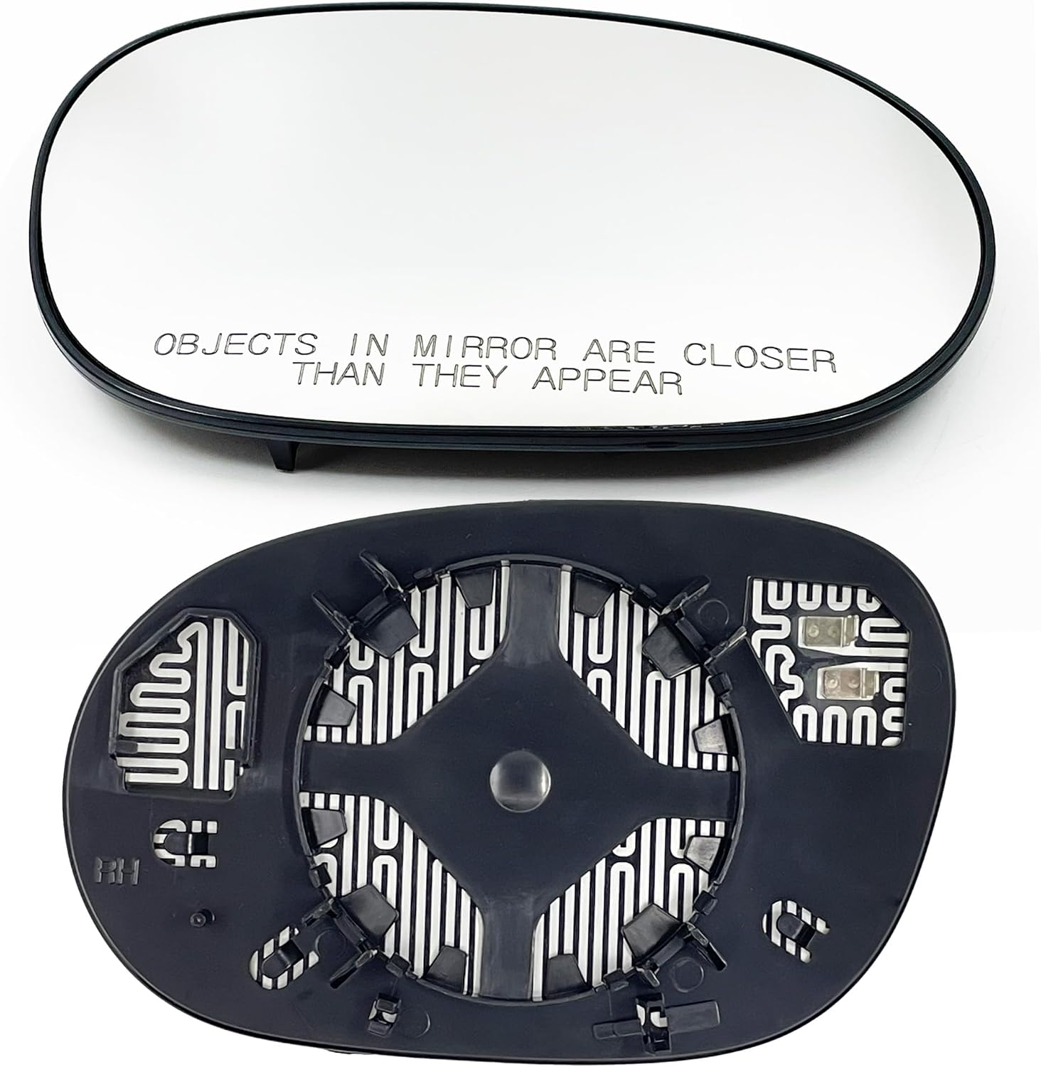 Passenger Side Heated Mirror Glass Compatible with Dodge Challenger 2008 2009 2010 2011 2012 2013 2014 2015 Right Side Heated Mirror Glass with Rear Holder