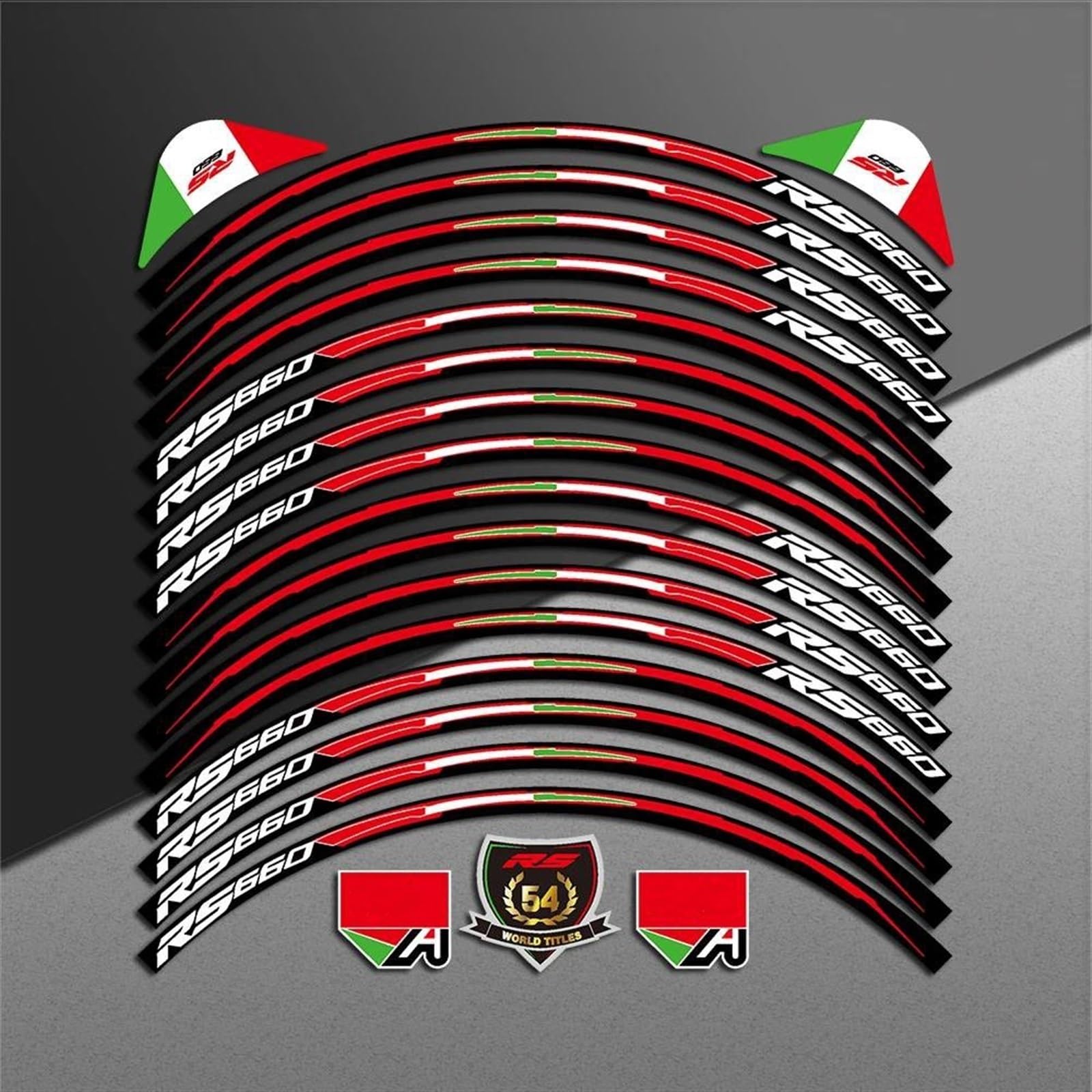 1 Set of Motorcycle Accessories Wheel Stickers Stripes Reflective Rim for Aprilia RS 660 RS660 RS-660 Decorative(Color1)