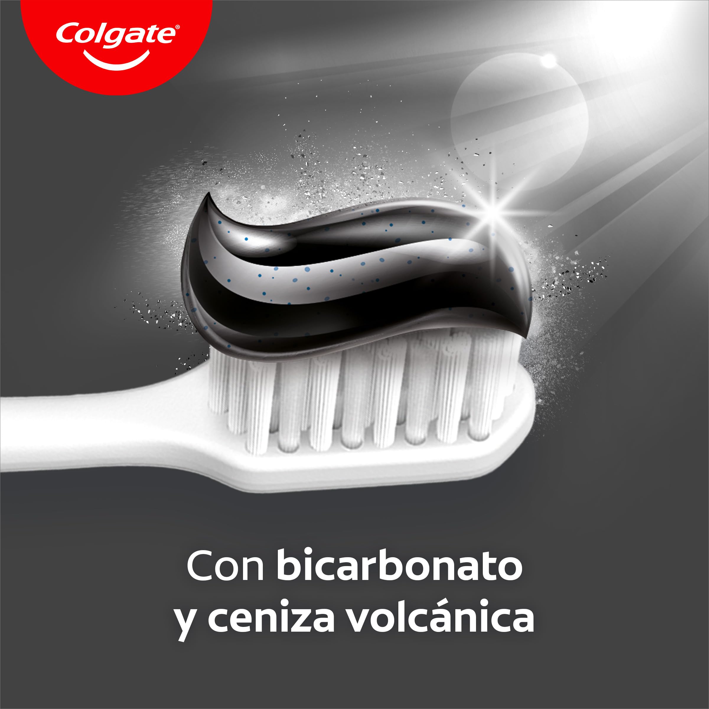 Colgate - Pasta de dientes Advanced White con Bicarbonato y Ceniza Volcánica, Pack 12 x 75 ml, Dientes más blancos en 7 días, clínicamente probada para eliminar las manchas superficiales