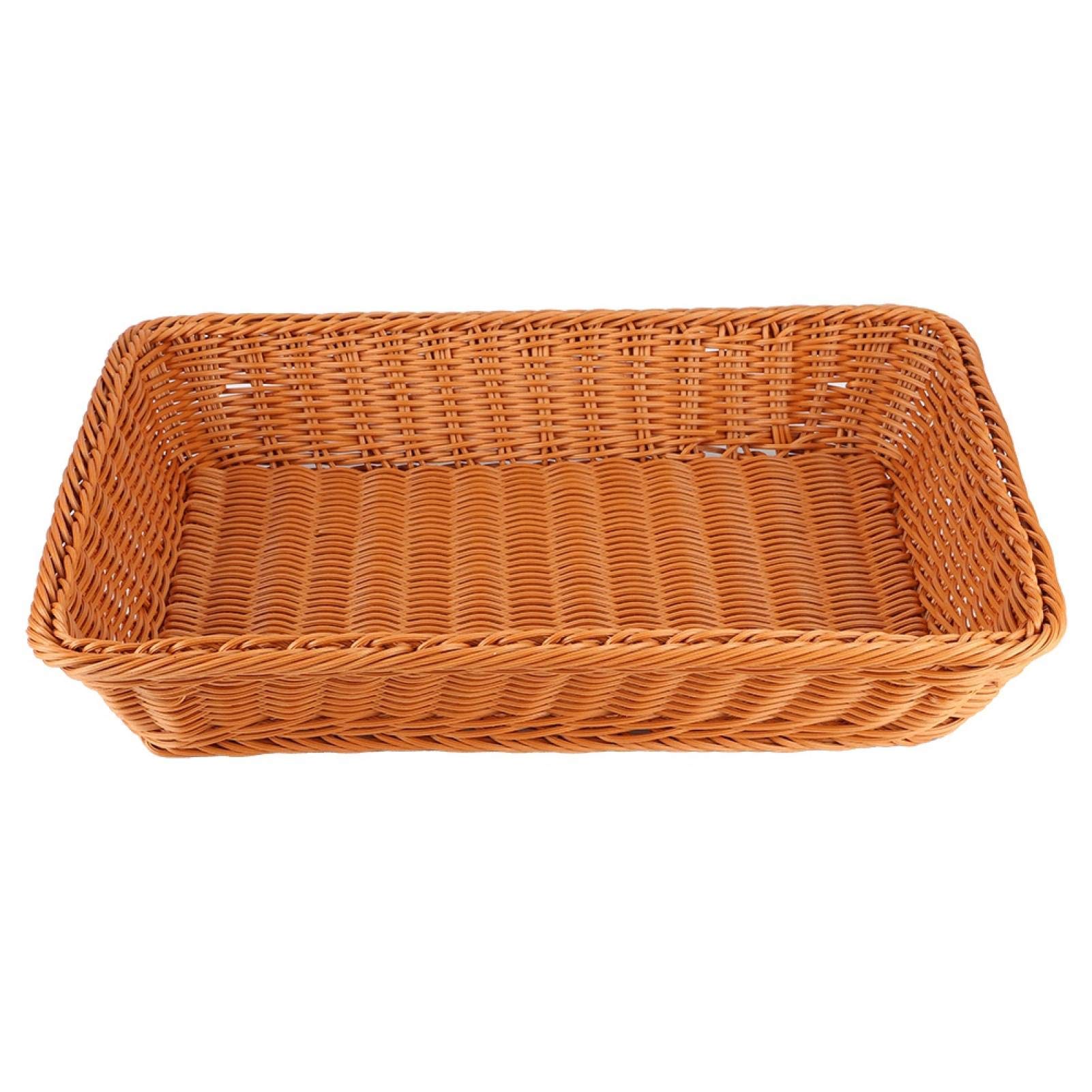 Cestino per il pane Cesto per alimenti rettangolare in tessuto marrone Cesto per frutta Cesto da tavolo per servire a buffet Panetteria Home Restaurant Supermercato(L)