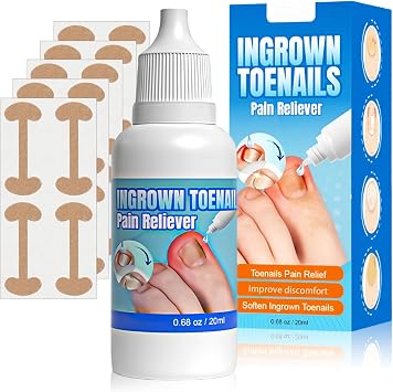 Ingrown Toenail Treatment, Extra Strong - Including 20 PCS Ingrown Toenail Patches - Trimming Nail Softening Drop, Nail Penetration Correction, 20ml