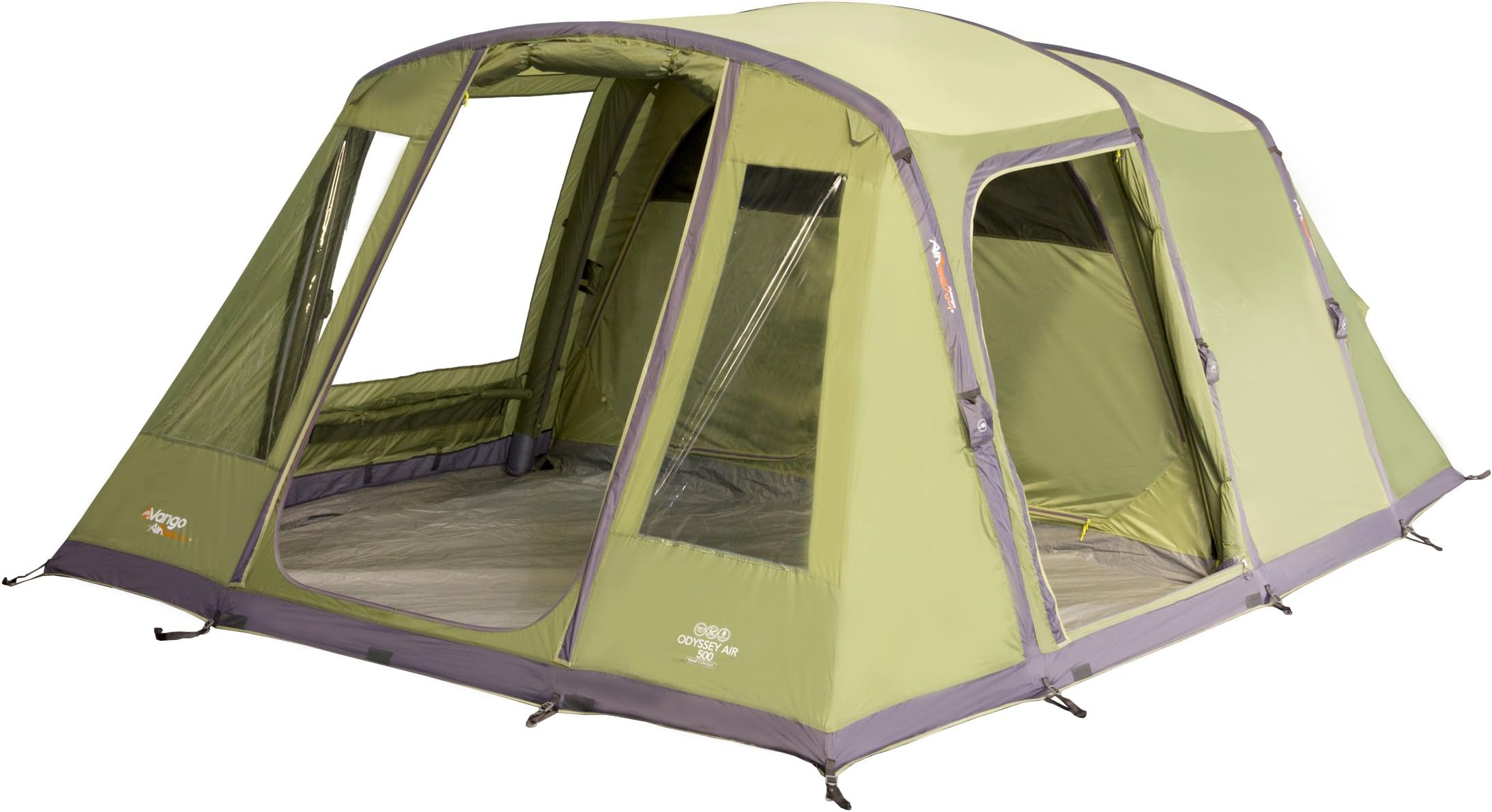 Vango Odyssey Inflatable Family Tunnel Tent, Epsom Green, Airbeam 500