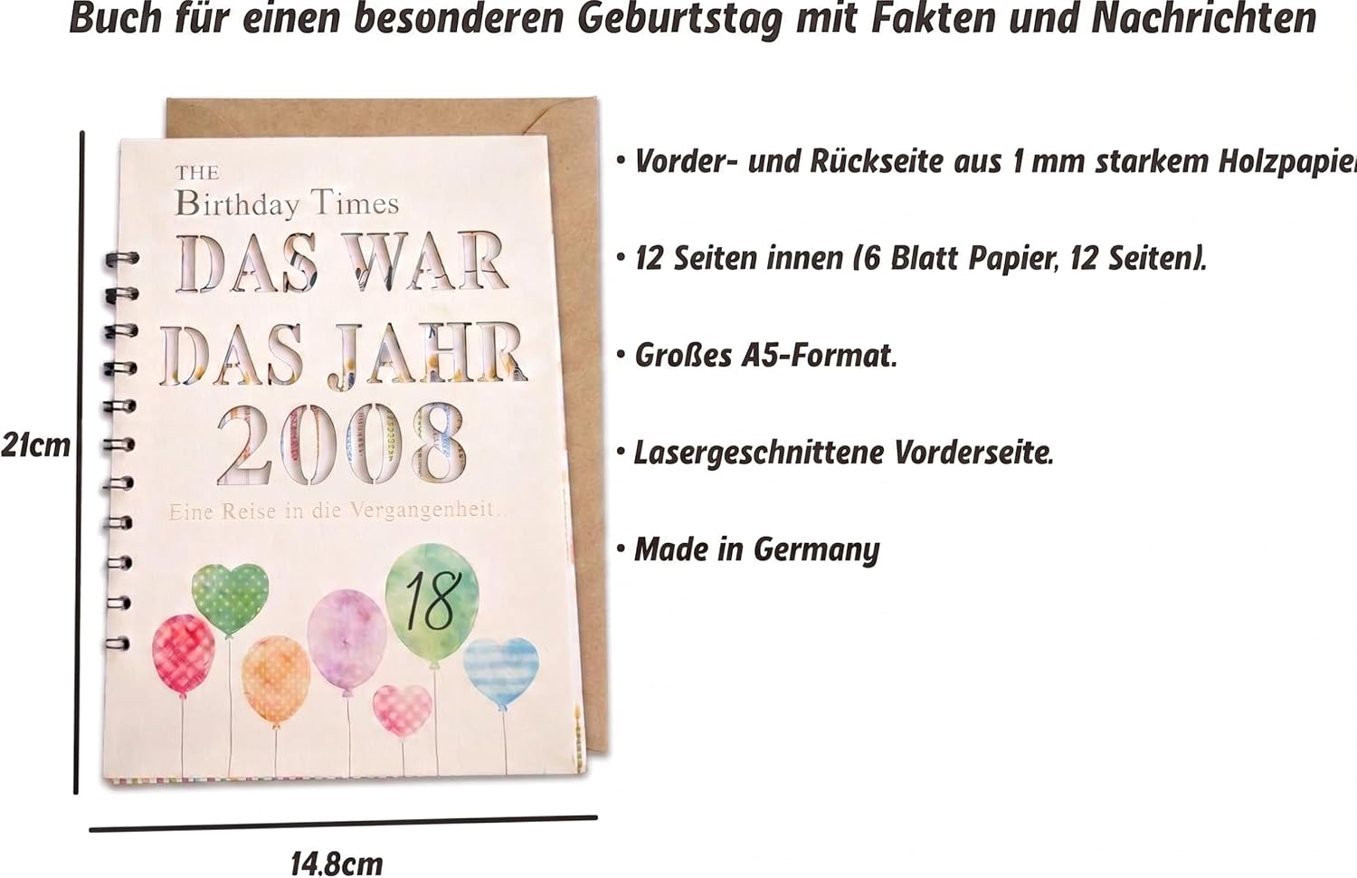 the lazy panda card company Das Jahr, das 2008 war - Karte Buch zum 18. Geburtstag mit Det - Analyse des détails et conception