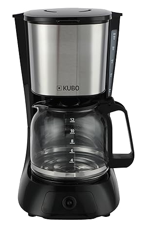 KUBO - Cafetera de Goteo - 900 W - Capacidad 1.5 Litros - Filtro Extraible - Acero Inoxidable - Autoapagado Automático