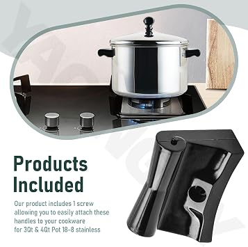 Replacement Side Handle for Skillets 18-8 Tri-clad, Col-onial, 5-Star, and T304-S Ski llets, Pans and Lids (Pre 1994), Also Fits 3Qt & 4Qt Pot 18-8 Saucepan and Frying Pan