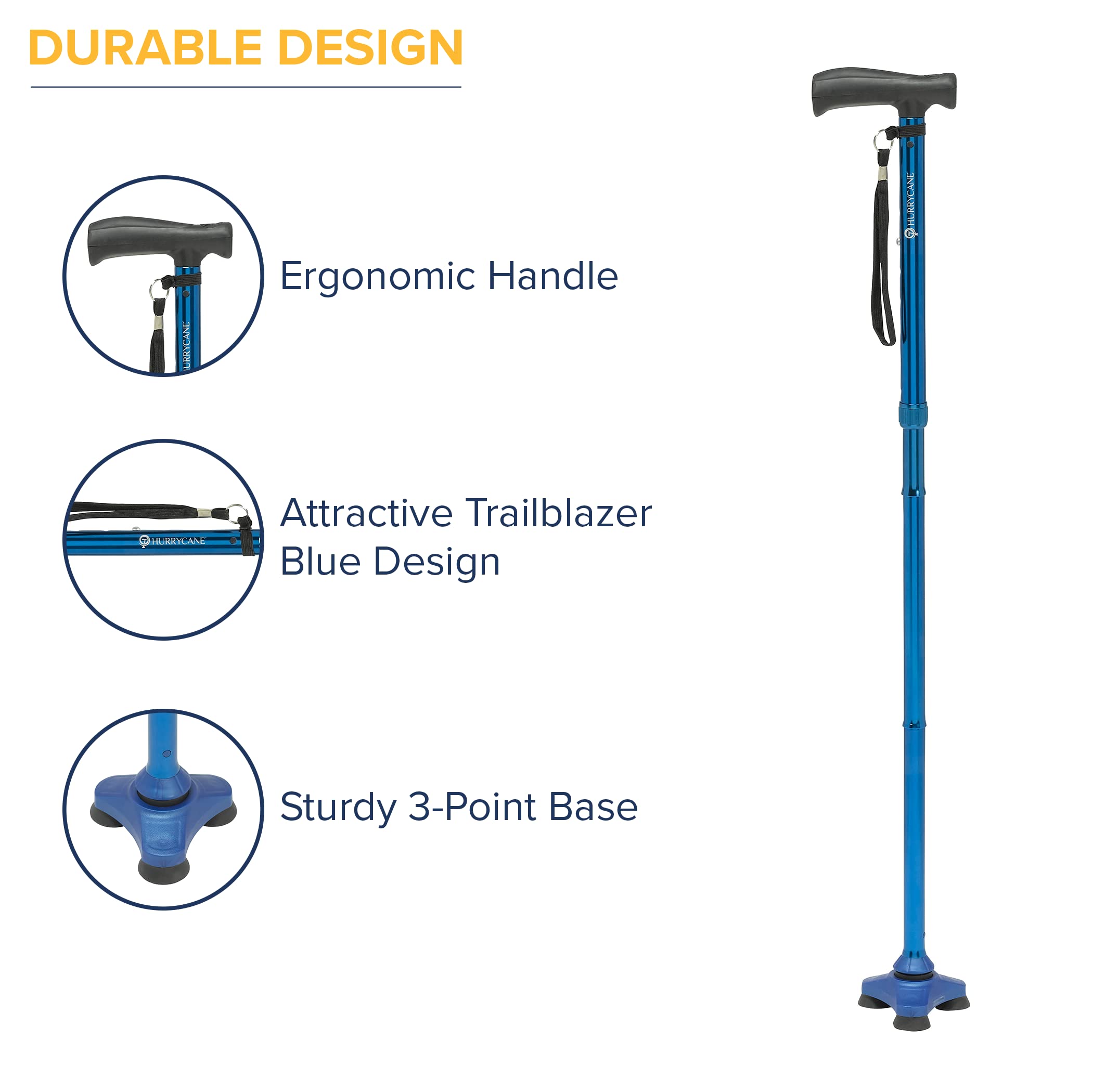 Buy HurryCane HCANEBLC2 Freedom Edition Foldable Walking Cane with T