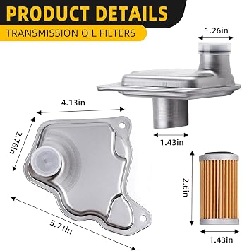 RE0F10D JF017E Transmission Filter Oil Pan Gasket Kit Compatible with Nissan Altima Maxima Quest Murano Pathfinder Infiniti Qx60 Replaces# 31728-29X0D 31726-3JX0A 31726-28X0A (1 filiter oil)